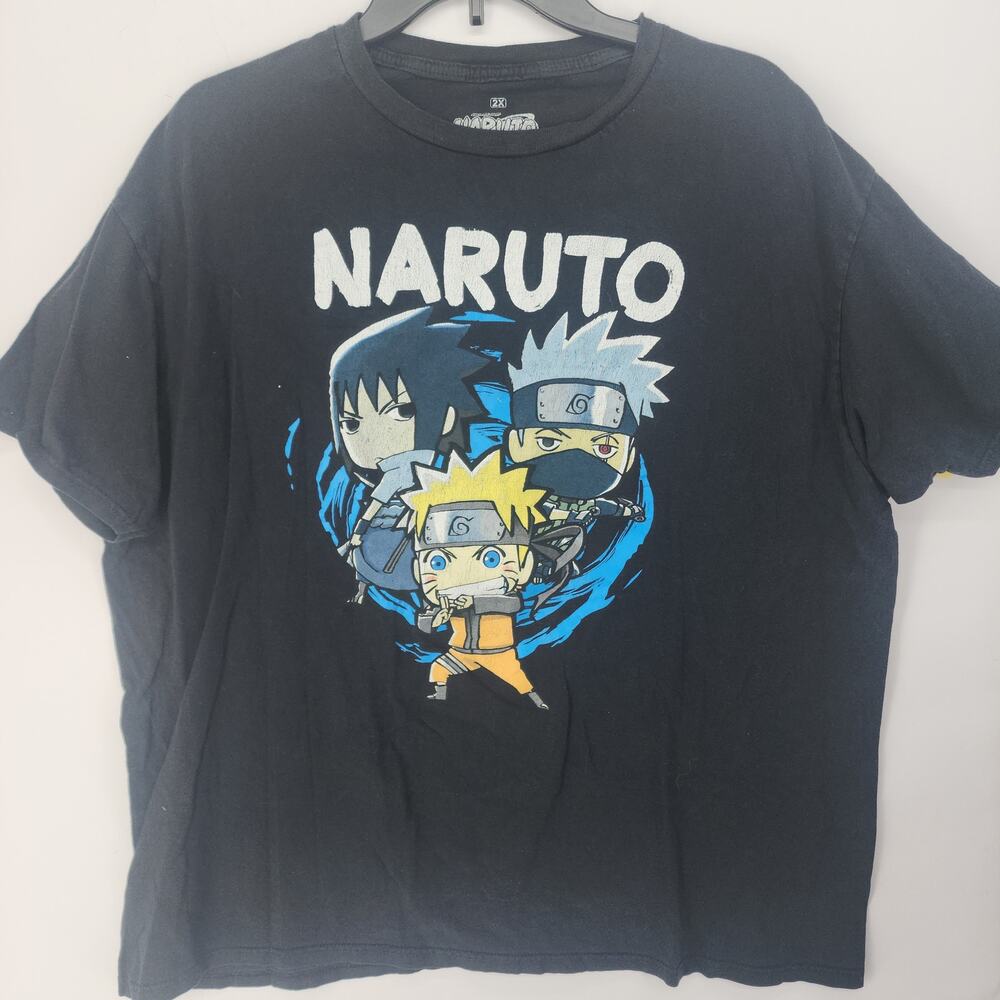 Naruto Shippuden Chibi Characters Graphic T-Shirt Black 2X